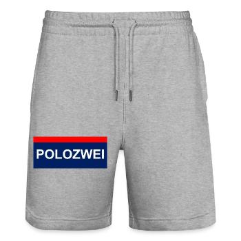PoloZwei auto wagen Oldtimer oida - Stanley/Stella Unisex Bio Joggingshorts Trainer  - Grau meliert - Vorne - Nik (191cm) & Marisol (170cm)