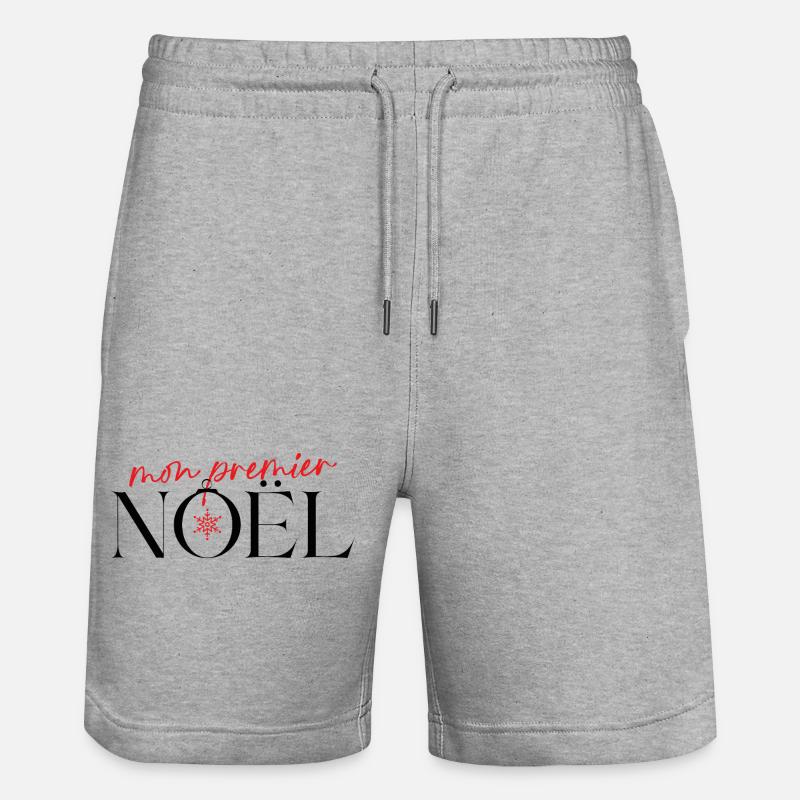 Mon premier Noël Flocon Rouge - Short de jogging bio TRAINER Stanley/Stella unisexe - gris chiné
