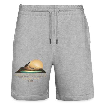 Mercantour National Park Southern Alps Valley - Stanley/Stella Trainer Unisex Organic Jogging Shorts - heather grey - Front - Nik (191cm) & Marisol (170cm)