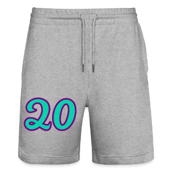20. 20th ANNIVERSARY. 20 YEARS ANNIVERSARY. 20 YEARS. - Stanley/Stella Trainer Unisex Organic Jogging Shorts - heather grey - Front - Nik (191cm) & Marisol (170cm)