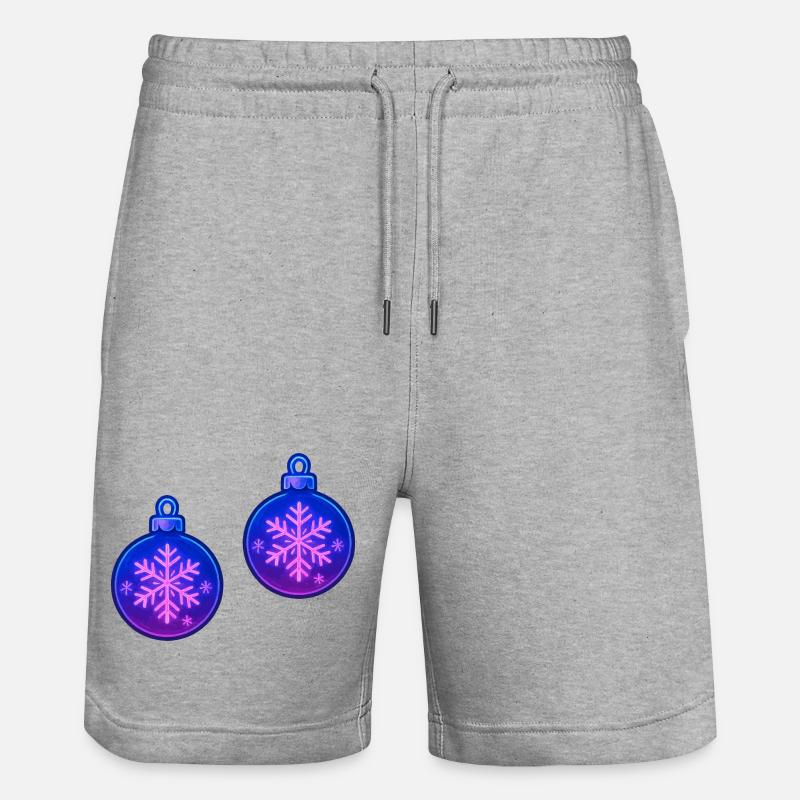 Weihnachtskugel Schneeflocke Ornament - Stanley/Stella Unisex Bio Joggingshorts Trainer  - Grau meliert