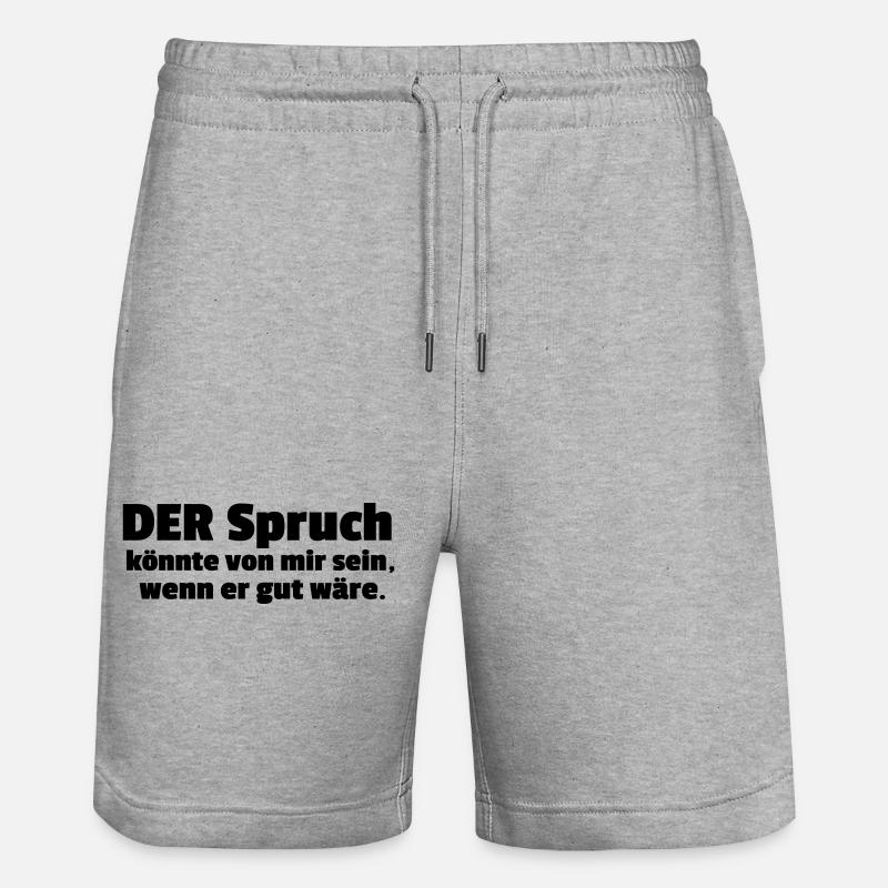 DER Spruch - Stanley/Stella Unisex Bio Joggingshorts Trainer  - Grau meliert
