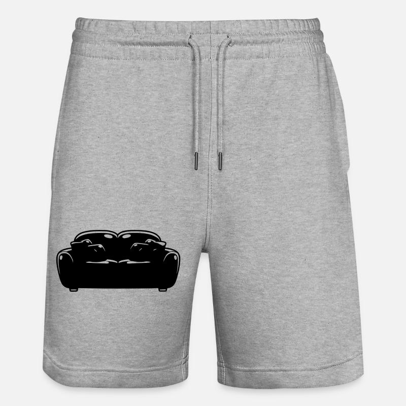 Sofa Couch Silhouette Chill Vector - Stanley/Stella Trainer Unisex Organic Jogging Shorts - heather grey