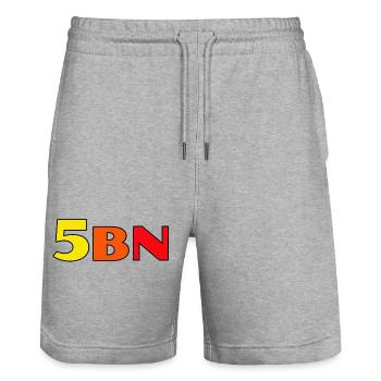 5BN Color Explosion Block Letters - Stanley/Stella Trainer Unisex Organic Jogging Shorts - heather grey - Front - Nik (191cm) & Marisol (170cm)