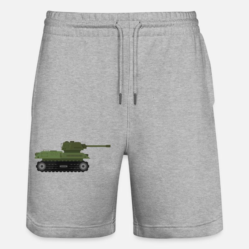 Militärpanzer - Stanley/Stella Unisex Bio Joggingshorts Trainer  - Grau meliert