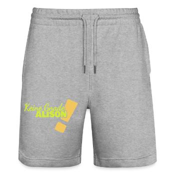 Funny Alison - Stanley/Stella Trainer Unisex Organic Jogging Shorts - heather grey - Front - Nik (191cm) & Marisol (170cm)