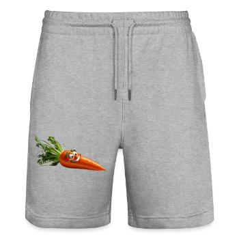 carrot - Stanley/Stella Trainer Unisex Organic Jogging Shorts - heather grey - Front - Nik (191cm) & Marisol (170cm)