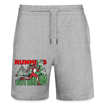 Runner Rotterdam CityRun - Stanley/Stella Trainer Unisex Organic Jogging Shorts - heather grey - Front - Nik (191cm) & Marisol (170cm)