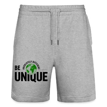 Unique Globe Vert - Short de jogging bio TRAINER Stanley/Stella unisexe - gris chiné - Devant - Nik (191cm) & Marisol (170cm)