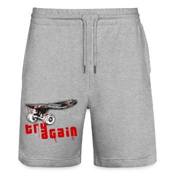 Skateboard - Short de jogging bio TRAINER Stanley/Stella unisexe - gris chiné - Devant - Nik (191cm) & Marisol (170cm)