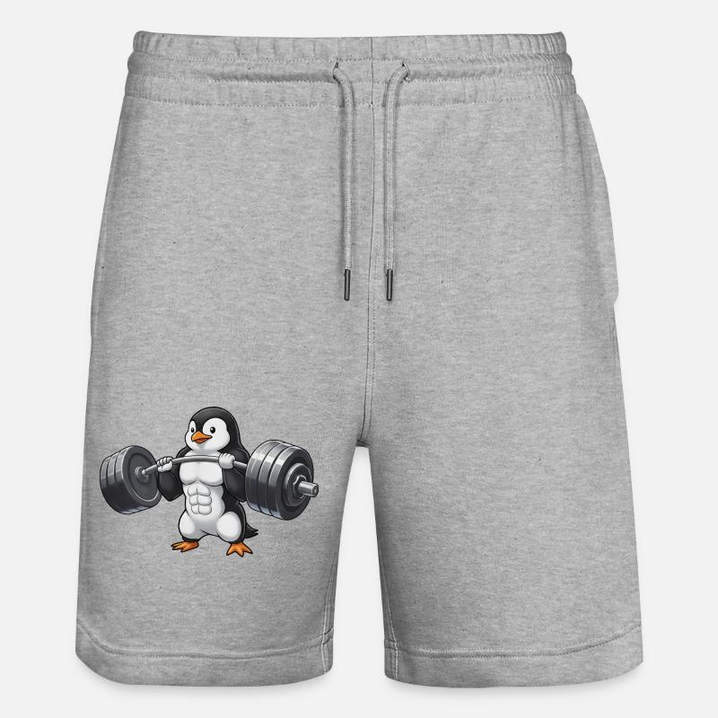 Entraînement Penguin Stark Haltérophile avec haltères - Short de jogging bio TRAINER Stanley/Stella unisexe - gris chiné