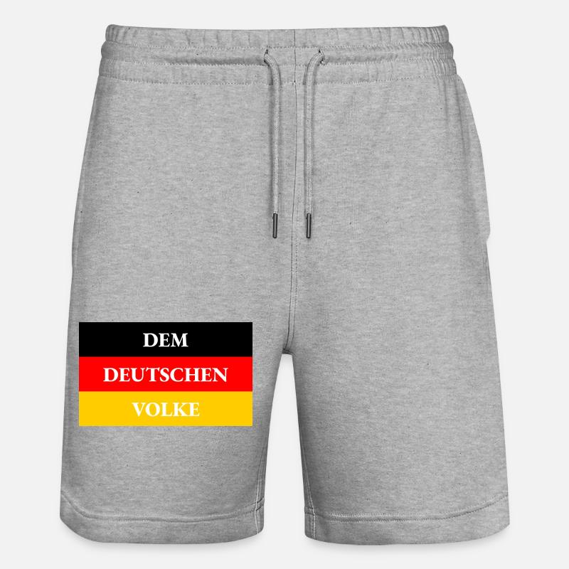 DRAPEAU AU PEUPLE ALLEMAND - Short de jogging bio TRAINER Stanley/Stella unisexe - gris chiné