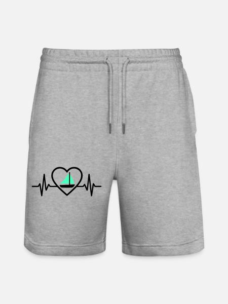 Heart Sailing – Passion Boat - Stanley/Stella Trainer Unisex Organic Jogging Shorts - heather grey