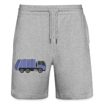Garbage truck - Stanley/Stella Trainer Unisex Organic Jogging Shorts - heather grey - Front - Nik (191cm) & Marisol (170cm)