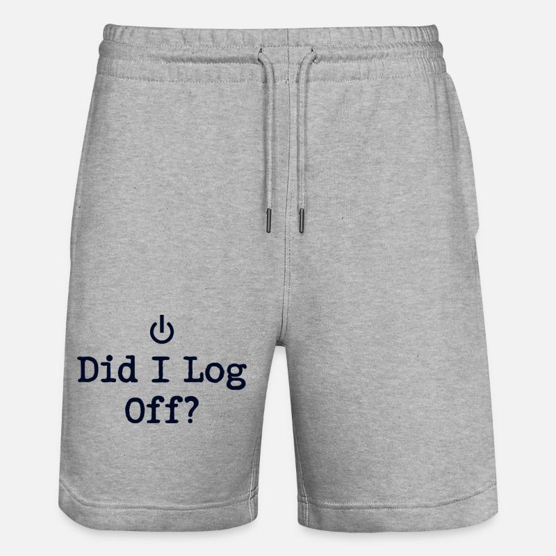 Did I Log Off? Abgemeldet Power-Symbol - Stanley/Stella Unisex Bio Joggingshorts Trainer - Grau meliert