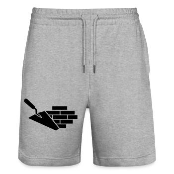 Logo Maurer avec truelle et brique - Short de jogging bio TRAINER Stanley/Stella unisexe - gris chiné - Devant - Nik (191cm) & Marisol (170cm)
