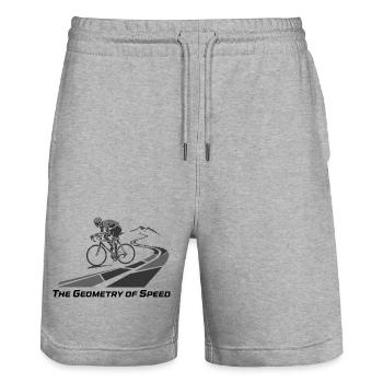 Geometrie des Speedcyclists auf der Strecke - Stanley/Stella Unisex Bio Joggingshorts Trainer  - Grau meliert - Vorne - Nik (191cm) & Marisol (170cm)