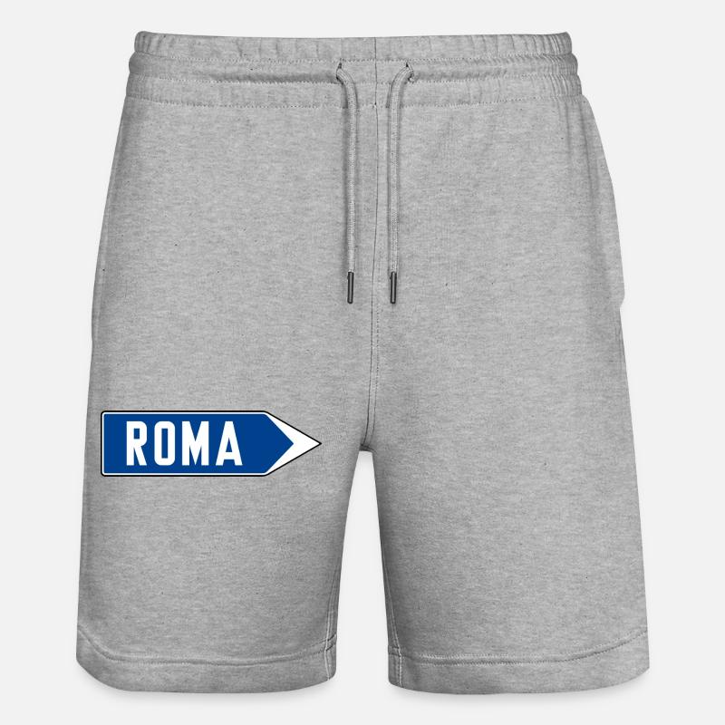 Segnale_stradale_italiano_1959_-_segnale_di_dir - Stanley/Stella Unisex Bio Joggingshorts Trainer - Grau meliert