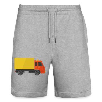Delivery truck - Stanley/Stella Trainer Unisex Organic Jogging Shorts - heather grey - Front - Nik (191cm) & Marisol (170cm)