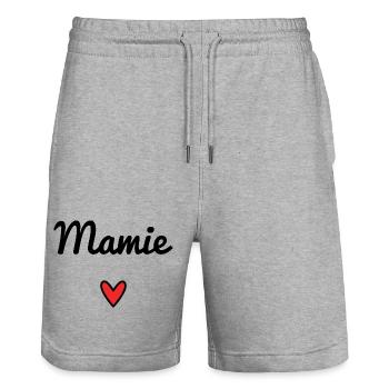 GRANNY. MOTHER'S DAY. HAPPY BIRTHDAY GRANDMA. I LOVE YOU - Stanley/Stella Trainer Unisex Organic Jogging Shorts - heather grey - Front - Nik (191cm) & Marisol (170cm)