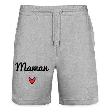 MOM. MOTHER'S DAY. HEART. FEAST. HAPPY BIRTHDAY - Stanley/Stella Trainer Unisex Organic Jogging Shorts - heather grey - Front - Nik (191cm) & Marisol (170cm)