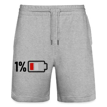 Leere Batterie - Stanley/Stella Unisex Bio Joggingshorts Trainer  - Grau meliert - Vorne - Nik (191cm) & Marisol (170cm)