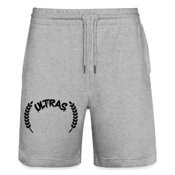 ultras_wappen_kranz - Short de jogging bio TRAINER Stanley/Stella unisexe - gris chiné - Devant - Nik (191cm) & Marisol (170cm)