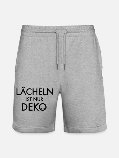 Laecheln ist Deko - Stanley/Stella Unisex Bio Joggingshorts Trainer - Grau meliert