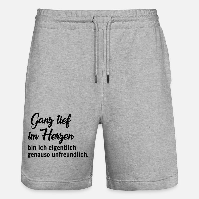Au plus profond du cœur - Short de jogging bio TRAINER Stanley/Stella unisexe - gris chiné