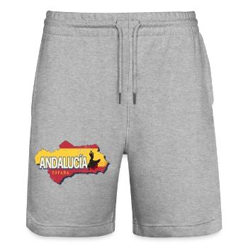 Andalusien Spanien Vintage Flamenco Souvenir - Stanley/Stella Unisex Bio Joggingshorts Trainer  - Grau meliert - Vorne - Nik (191cm) & Marisol (170cm)
