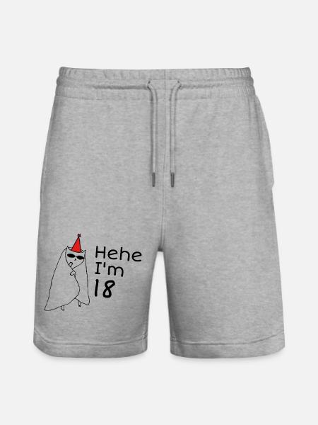 18 Year Anniversary - 18th Anniversary Gift - Stanley/Stella Trainer Unisex Organic Jogging Shorts - heather grey