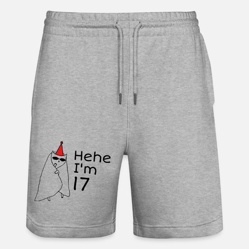 17 ans anniversaire - Cadeau 17e anniversaire - Short de jogging bio TRAINER Stanley/Stella unisexe - gris chiné