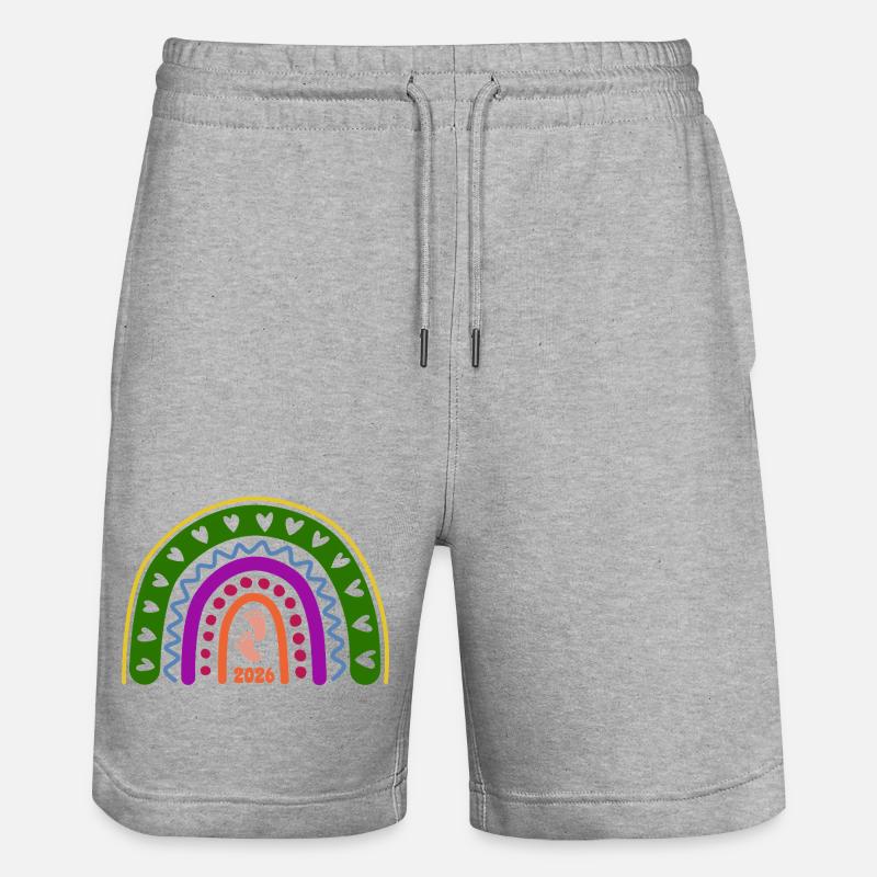 Quand l’amour devient vie - Bébé 2026 - Short de jogging bio TRAINER Stanley/Stella unisexe - gris chiné