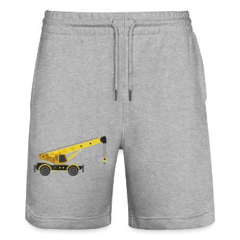 Camion-grue - Short de jogging bio TRAINER Stanley/Stella unisexe - gris chiné - Devant - Nik (191cm) & Marisol (170cm)