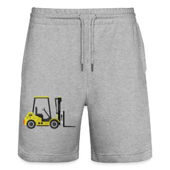 Forklift - Stanley/Stella Trainer Unisex Organic Jogging Shorts - heather grey - Front - Nik (191cm) & Marisol (170cm)