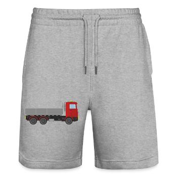 Cargo delivery truck - Stanley/Stella Trainer Unisex Organic Jogging Shorts - heather grey - Front - Nik (191cm) & Marisol (170cm)