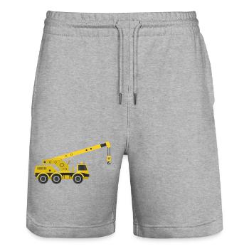 Camion-grue - Short de jogging bio TRAINER Stanley/Stella unisexe - gris chiné - Devant - Nik (191cm) & Marisol (170cm)