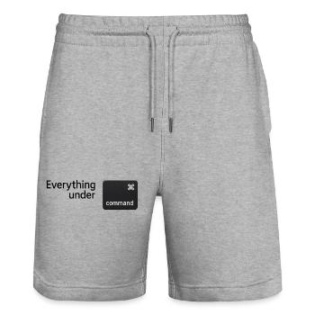 Alles unter Kommando - Stanley/Stella Unisex Bio Joggingshorts Trainer  - Grau meliert - Vorne - Nik (191cm) & Marisol (170cm)