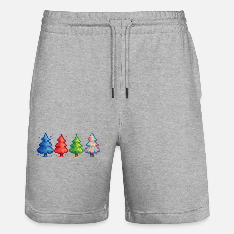 Pixel Christmas Trees Gaming - Short de jogging bio TRAINER Stanley/Stella unisexe - gris chiné