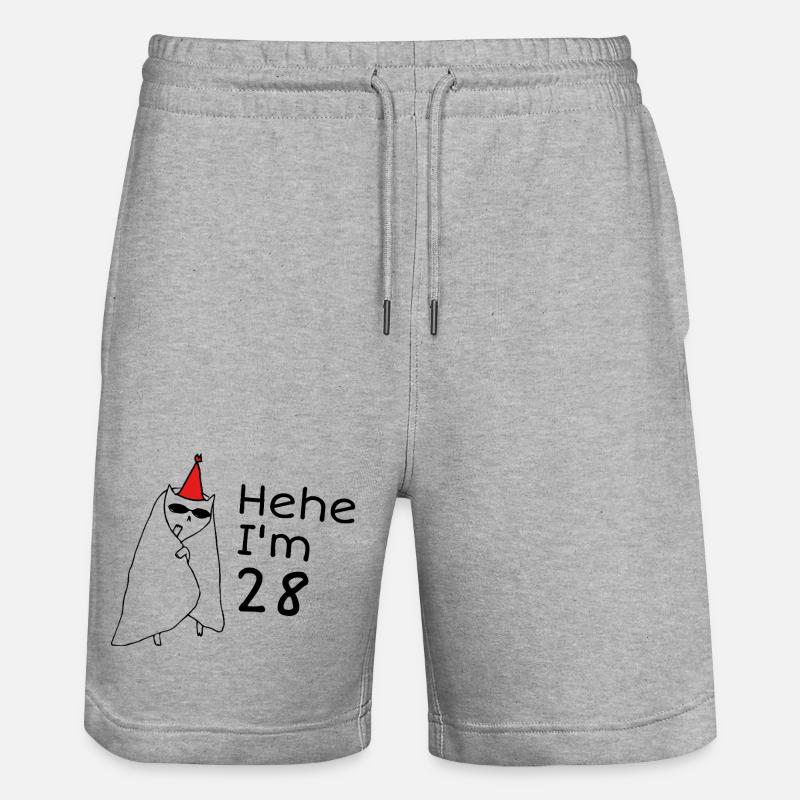 28 ans anniversaire - Cadeau 28e anniversaire - Short de jogging bio TRAINER Stanley/Stella unisexe - gris chiné