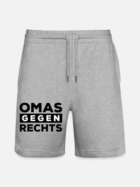 Omas gegen Rechts - Stanley/Stella Unisex Bio Joggingshorts Trainer  - Grau meliert