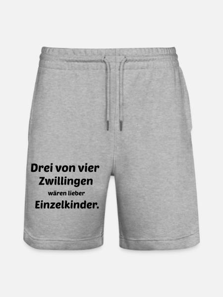 Zwillinge - Stanley/Stella Unisex Bio Joggingshorts Trainer - Grau meliert