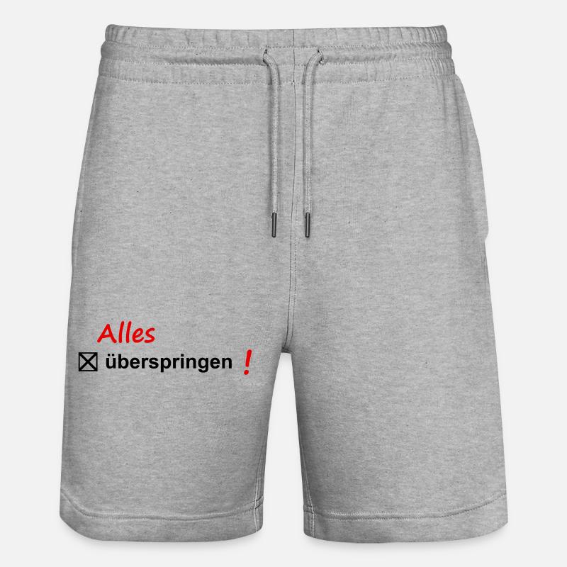 Skip - Stanley/Stella Trainer Unisex Organic Jogging Shorts - heather grey