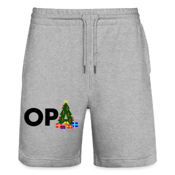 Opa Weihnachtsbaum - Stanley/Stella Unisex Bio Joggingshorts Trainer  - Grau meliert - Vorne - Nik (191cm) & Marisol (170cm)