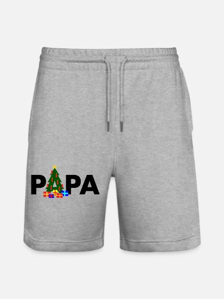 Dad Christmas Tree - Stanley/Stella Trainer Unisex Organic Jogging Shorts - heather grey