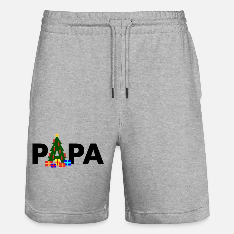 Dad Christmas Tree - Stanley/Stella Trainer Unisex Organic Jogging Shorts - heather grey