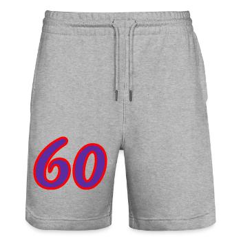 60. 60 JAHRE. 60-JÄHRIGES JUBILÄUM. 60. GEBURTSTAG. - Stanley/Stella Unisex Bio Joggingshorts Trainer  - Grau meliert - Vorne - Nik (191cm) & Marisol (170cm)