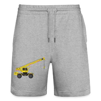 Kranwagen - Stanley/Stella Unisex Bio Joggingshorts Trainer  - Grau meliert - Vorne - Nik (191cm) & Marisol (170cm)