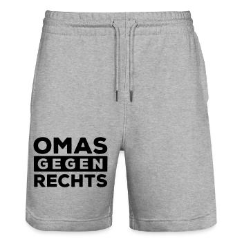 Omas gegen rechts - Stanley/Stella Unisex Bio Joggingshorts Trainer  - Grau meliert - Vorne - Nik (191cm) & Marisol (170cm)