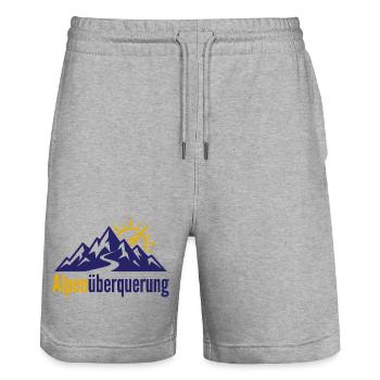 Alpenüberquerung Berge Wandern Outdoor - Stanley/Stella Unisex Bio Joggingshorts Trainer  - Grau meliert - Vorne - Nik (191cm) & Marisol (170cm)